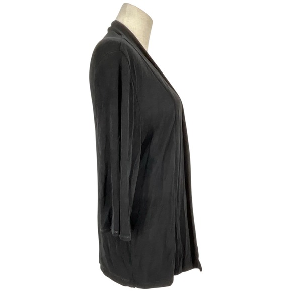Travelers by Chico's Black Open Front Cardigan 3/4 Sleeve Sz 2 Med US 12 Casual - Picture 5 of 8